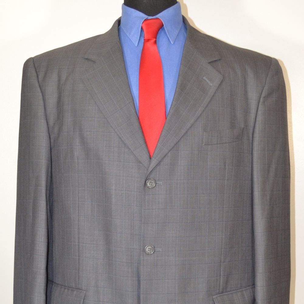Zandello 48L Sport Coat Blazer Suit Jacket Gray Pl